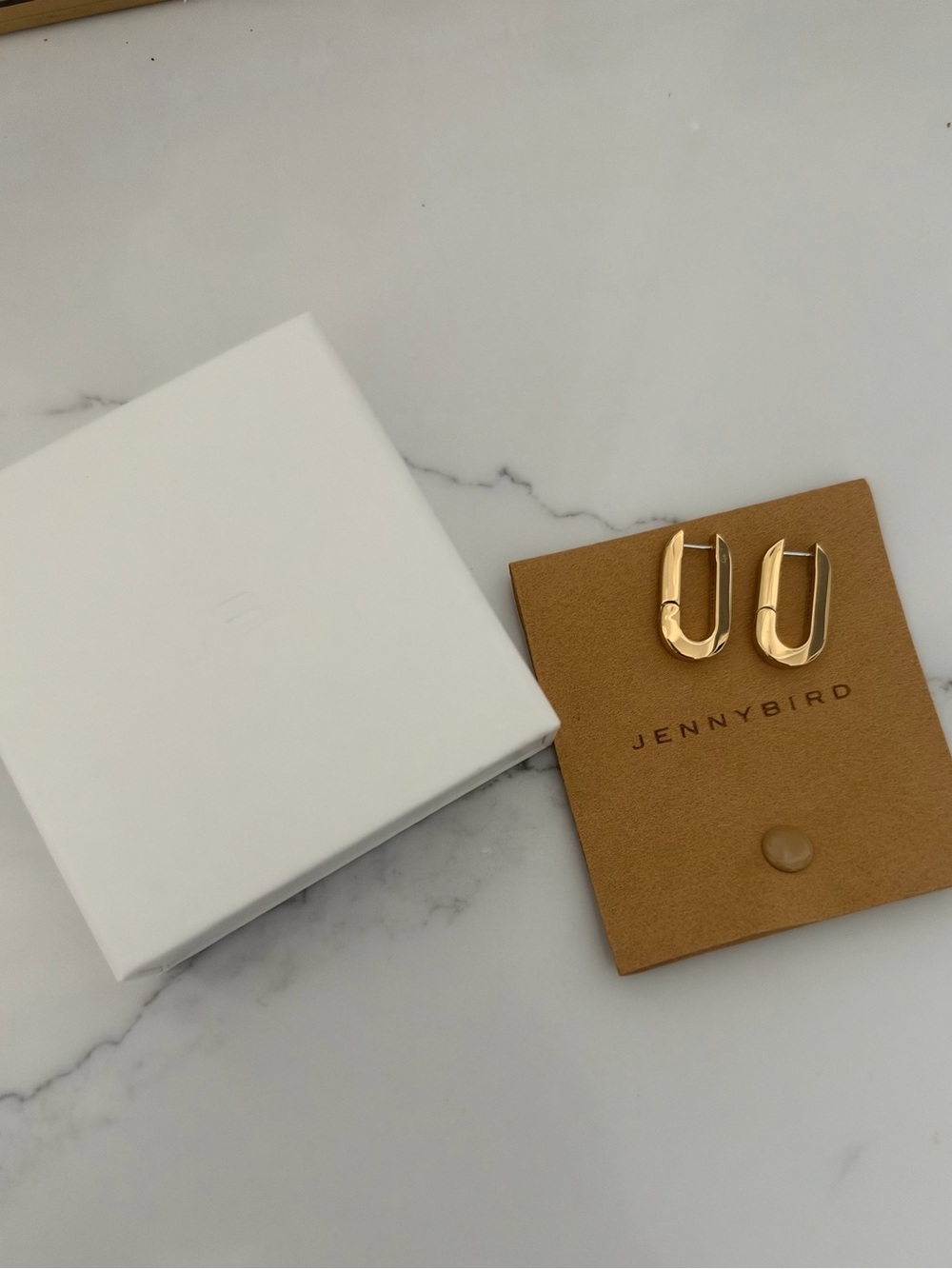 JENNY BIRD U-Link Earrings Gold 14K Gold Plated w Box: Never Worn